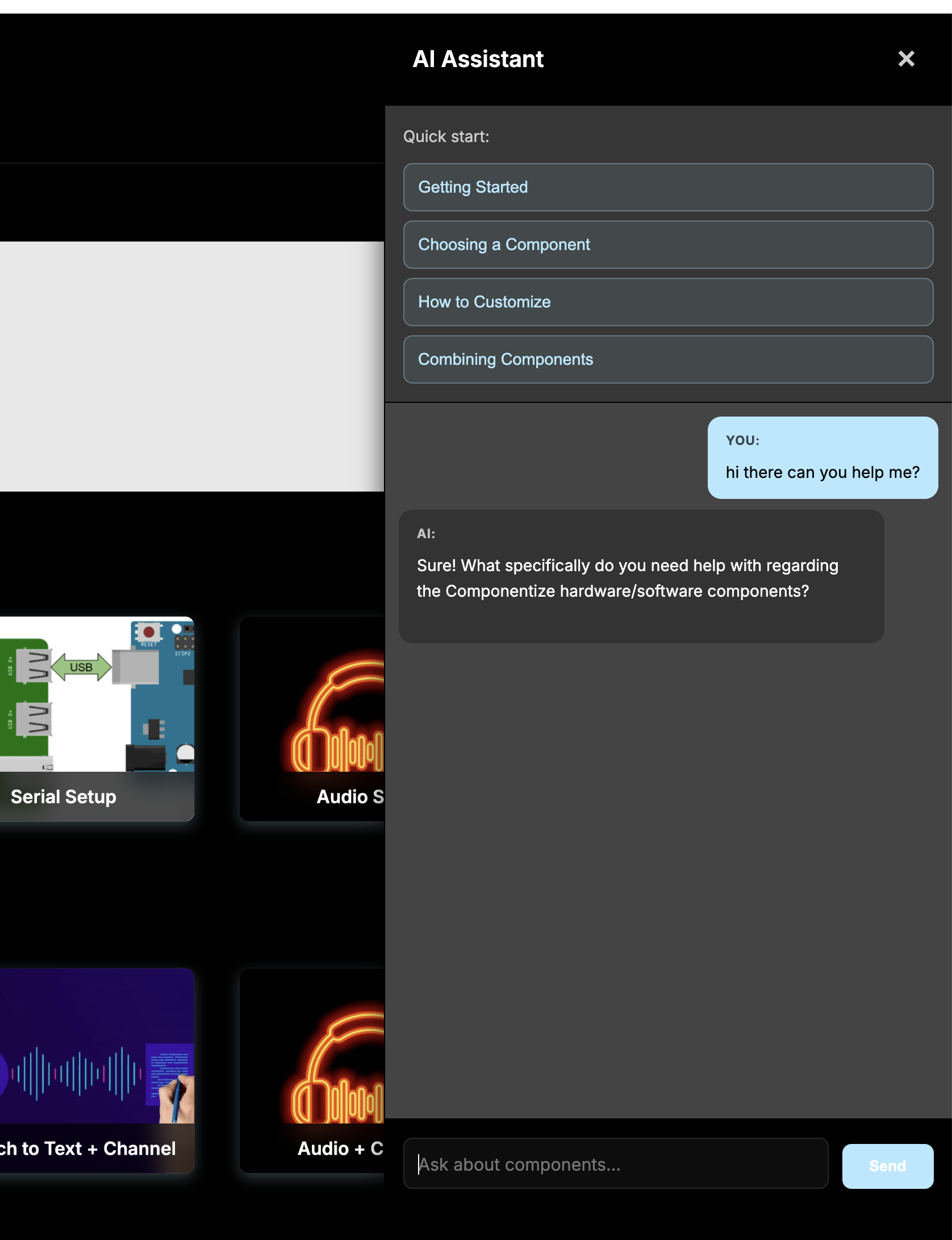 AI assistant window