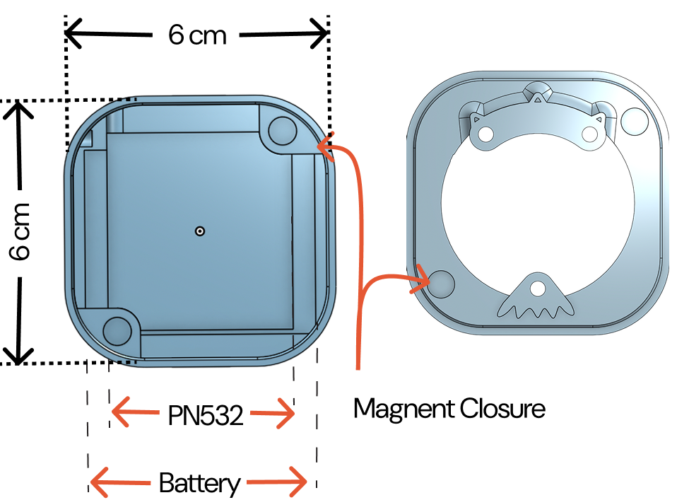 Prototype 2 wearable CAD flat views